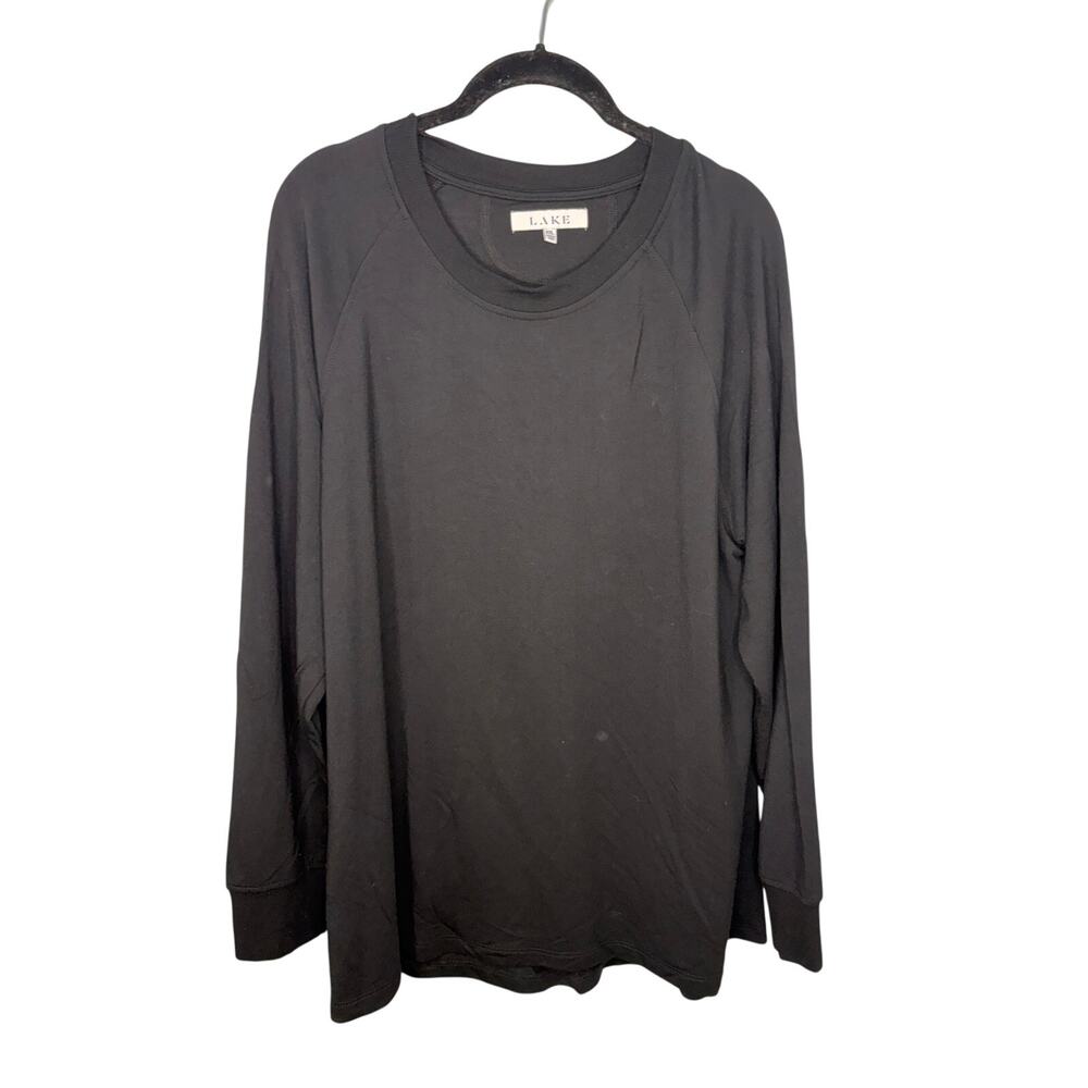 LAKE Lounge Top Long-Sleeved Shirt Modal Women's Size XXL Black Soft Comfy NWOT